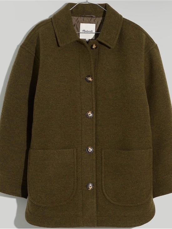 Madewell Jackets & Blazers - Madewell Olive Wool-Blend Pea Coat